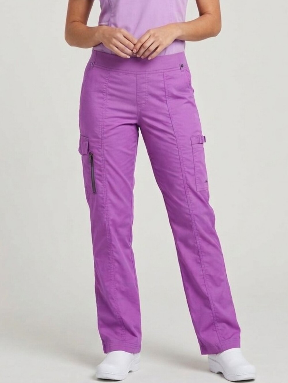 Beyond Scrubs Cargo Scrub Pants, Pink/magenta/orchid, Medium